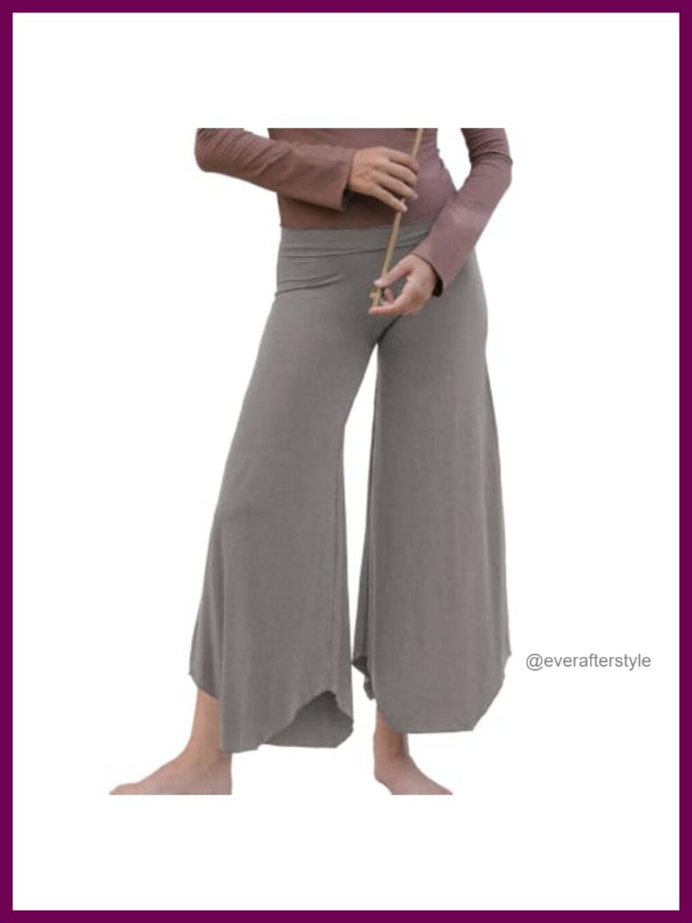 Flare Yoga Pants High Waisted Fold Over Capri Leggings Athletic Trousers